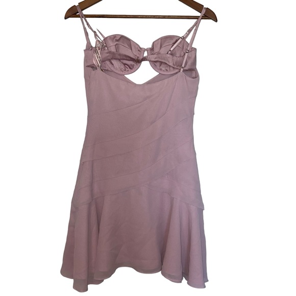 Oh Polly ADELITA Asymmetric Multi Strap Ruffle Detail Mini Dress in Blush NWT - Picture 11 of 15